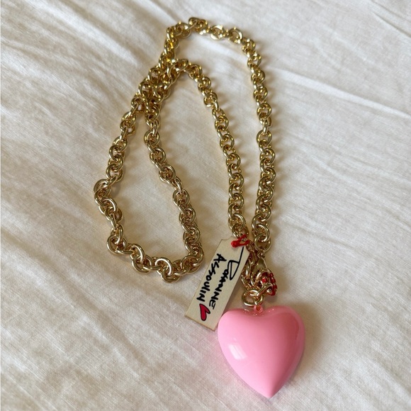 Roxanne Assoulin The Happy Heart Goldtone & Enamel Necklace - pink / long - Picture 6 of 6